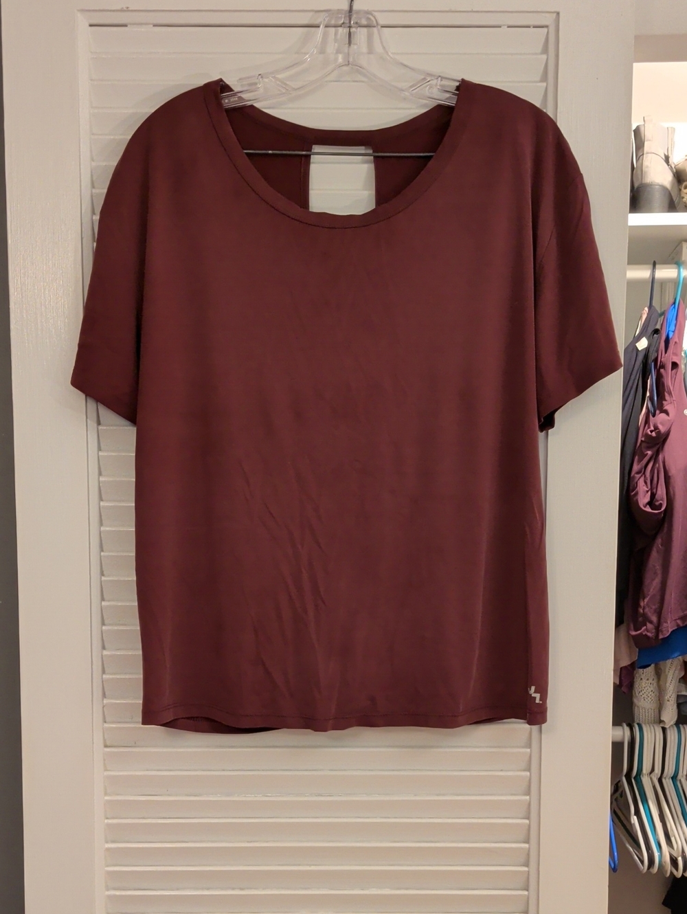 JoyLab Scoop Neck Short Sleeve Tee in Plum